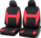 Autostoelhoes voor 2 voorstoelen, universele autostoelhoezen, polyester, autostoelhoezen voor normale stoelen, autostoelhoezen zwart-rood