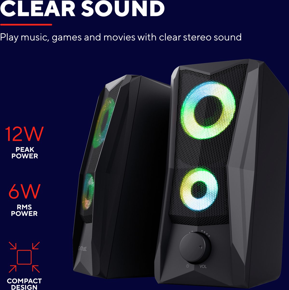 Trust GXT 606 Javv RGB Verlichte 2.0 Speakerset pc-luidspreker thumbnail 3