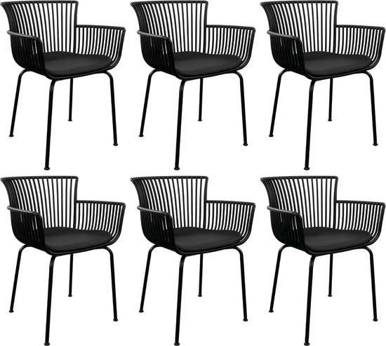 Set van 6 Kick tuinstoel Otis - Zwart