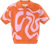 Top organic stripes print - orange pink - size M