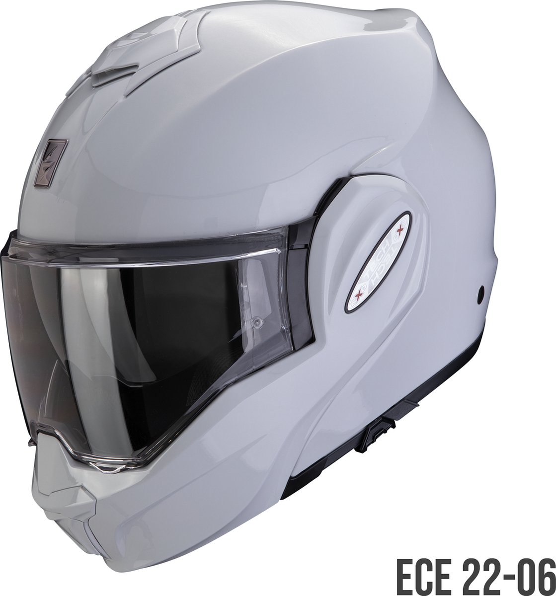 Scorpion Exo-Tech Evo Pro Solid Light Grey - Systeemhelm - Maat S - Motorhelm - ECE 22-06 gekeurd