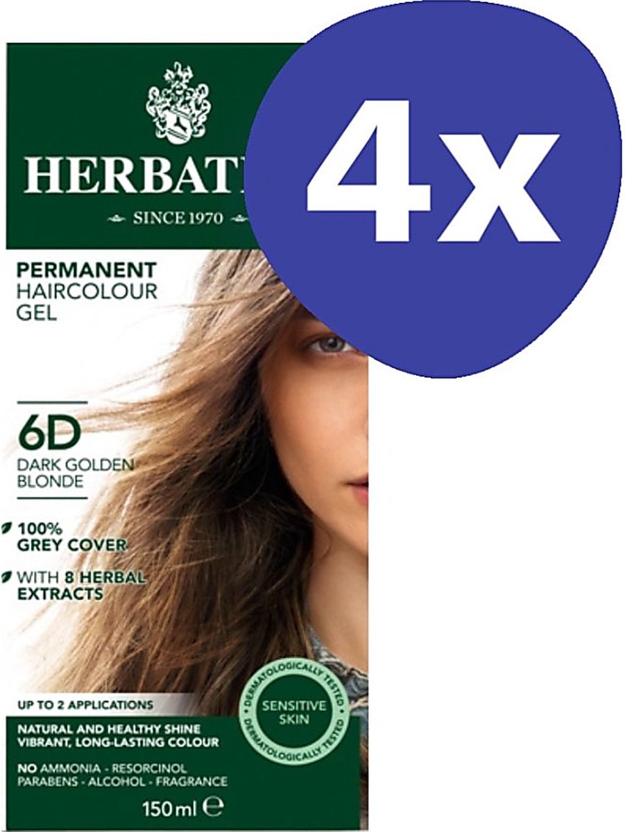Herbatint Haarverf - Donker Goudblond (4x 150ml)