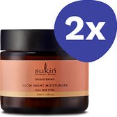 Sukin Brightening Glow Night Moisturiser (2x 50ml)