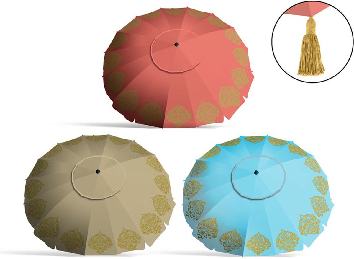 Parasoll Franjes Ø 240 cm Oxford stoffen