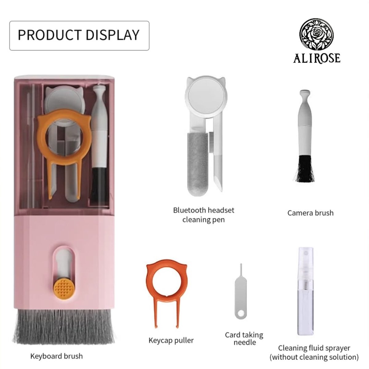 AliRose - Multifunctionele Schoonmaak Tool Set - Roze - Cleaning - Laptop - Telefoon - Airpods / Earbuds - PC - 10 in 1 - Iphone - Samsung - Ipad - TikTok - Reels - AliRose