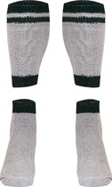 Benelux Wears / Tiroler Kousen Beige Groen / sokken voor volwassenen - Maat / 45-46 - Tweedelig