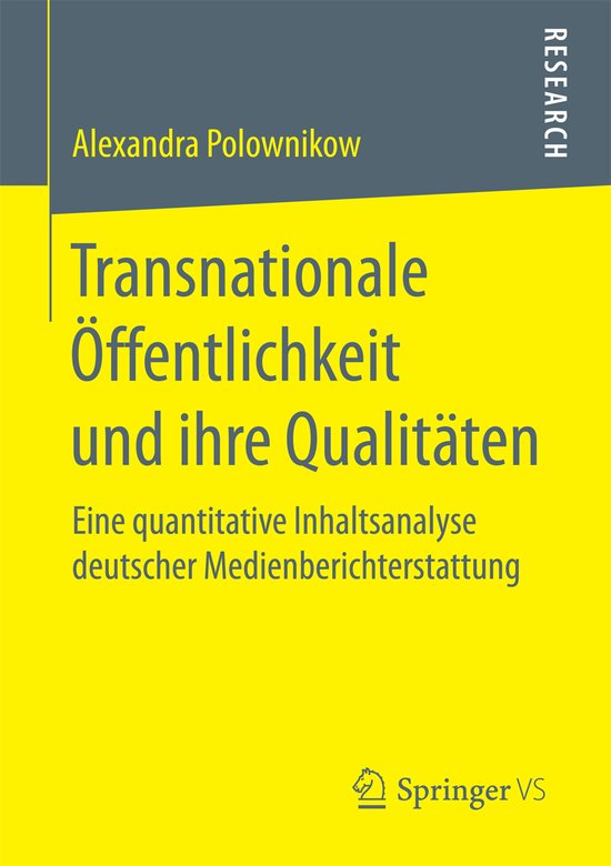 Transnationale Oeffentlichkeit und ihre Qualitaeten - cover