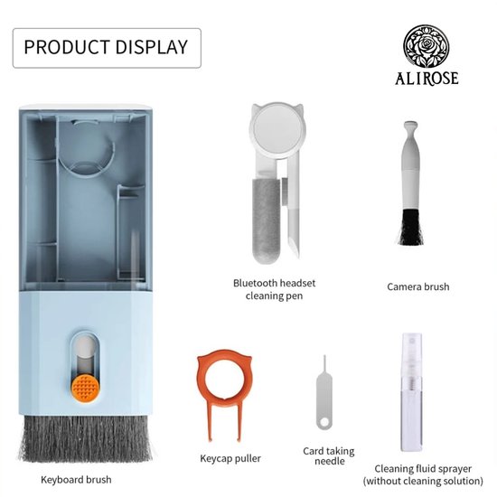 AliRose - Multifunctionele Schoonmaak Tool Set - Blauw - Cleaning - Laptop - Telefoon - Airpods / Earbuds - PC - 10 in 1 - Iphone - Samsung - Ipad - TikTok - Reels