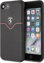iPhone SE (2020)/8/7/6s/6 Backcase hoesje - Ferrari - Effen Zwart - Leer