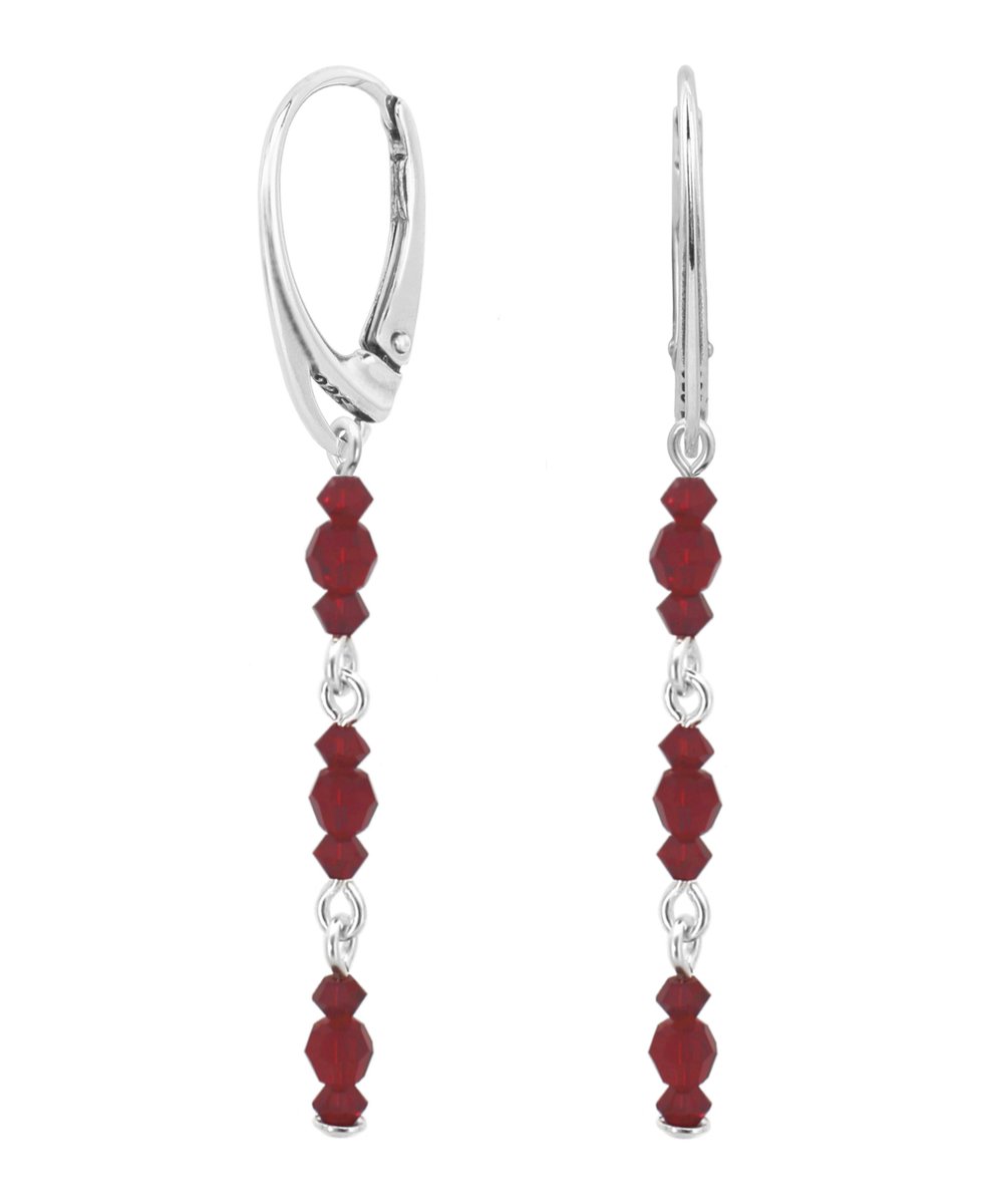 ARLIZI 2197 Oorbellen Swarovski kristal rood - sterling zilver - 6 cm