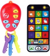 Speelgoed Sleutelbos en Telefoon voor Kinderen - Tachan - Autosleutels en Smartphone voor Baby - Met Licht en Geluid - Inclusief Batterijen