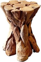 houten krukje-krukje-Teakhout-Robuust-bijzettafel-Koloniaal Teakhuis