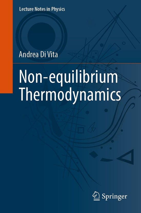 Boekomslag van Non-equilibrium Thermodynamics door Andrea Di Vita, met een blauwe achtergrond en abstracte lijnen.