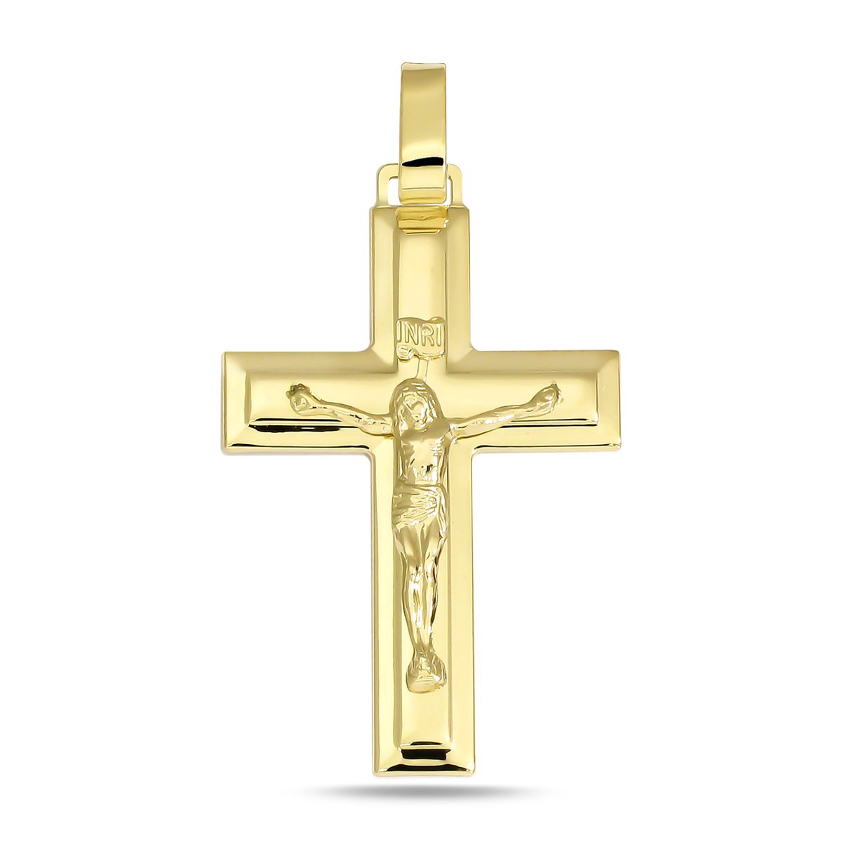 Juwelier Zwartevalk 14 karaat gouden kruis met Jezus hanger - 14.291-J