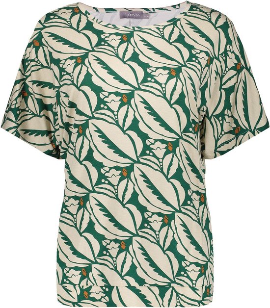 Geisha T-shirt T-shirt avec imprimé 32416 20 Combi vert forêt/sable Taille Femme - XS