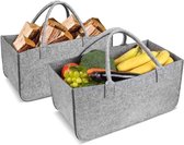 Vilt Shopper - Vilten tas - 50x25cm - haardhout tas boodschappentas opbergtas - vilten tas kleur