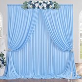 3 x 3 m vouwbaar blauw gordijn voor achtergronden, feestachtergrond, gordijn, blauw, bruiloftsachtergrond, polyester blauwe achtergrond, gordijnen voor verjaardag,