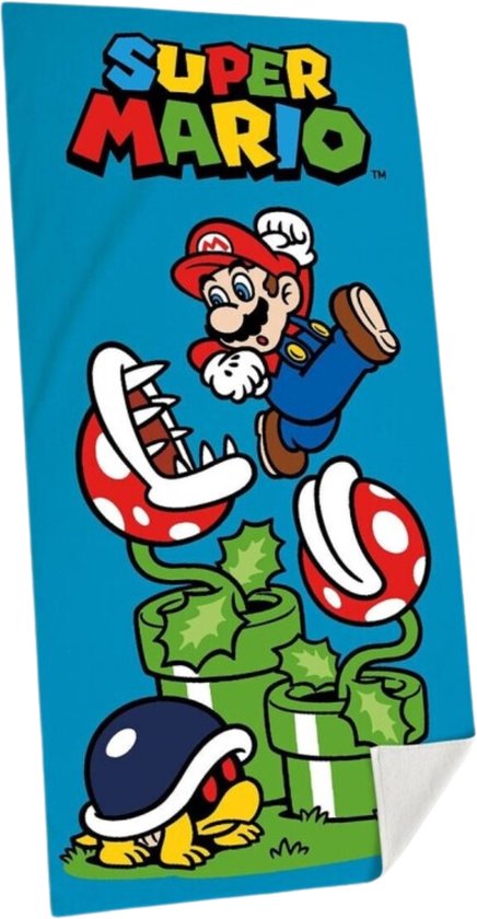 Super Mario strand/badlaken - 70 x 140 cm - katoen - voor kinderen