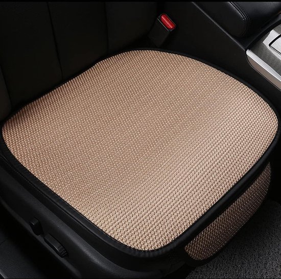 Zitkussen voor de auto, ademend, antislip, universeel, comfortabel, voor de meeste auto's, beige