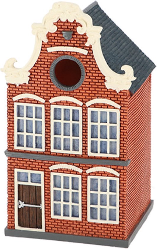 Esschert design vogelnestje/nestkastje - rood - grachtenpand - klokgevel
