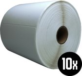 DULA Compatible Zebra Labels 102x50mm - 1300 etiketten per rol - kern 25mm - Wit - Permanent - 10 rollen