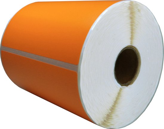 Rol oranje DULA labels, zijkant weergave.