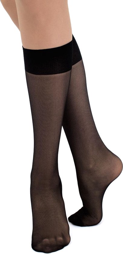 Giulia Kniekousjes - Marea 40 - Pantykousjes - Top comfort - 40Den - One Size - Zwart - 2 Paar - Voordeelverpakking