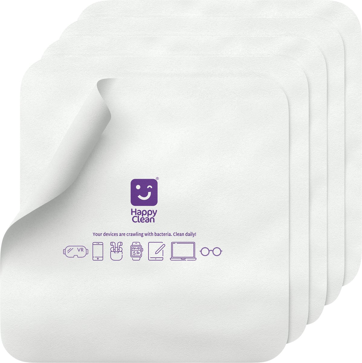 Happy Clean Brillendoekjes Microvezel - Ultra Soft - 5 Stuks - Uitwasbaar - 20 cm