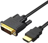 Qost - Câble HDMI vers DVI - 5 mètres - Connecteur HDMI vers Connecteur DVI 24+1 - Zwart - 1080p Full HD - HDTV - 1920x1080 - Contacts Gold Or - TV Projecteur PC