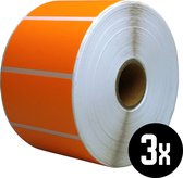 DULA Compatible Zebra Labels 57x32mm - 1500 etiketten per rol - kern 25mm - Oranje - Permanent - 3 rollen