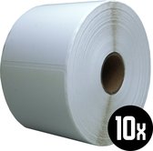 Rol met witte etiketten, 10x 1000 stuks, kern 25mm.
