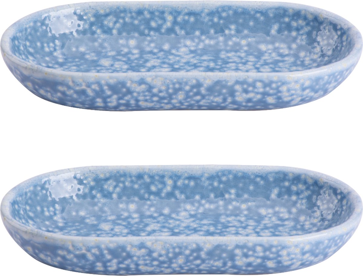Colori Del Sud - Cazorla - Bord - 2 stuks - 20 x 11,5 cm - Blauw - Aardewerk - Bordenset