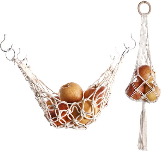 Dakota Fields Panier à fruits en macramé - Hamac à fruits en macramé