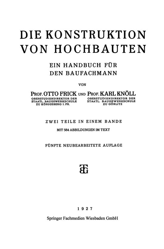 Die Konstruktion von Hochbauten - cover