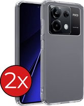Hoesje Geschikt voor Xiaomi Poco X6 Hoesje Siliconen Case Hoes - Hoes Geschikt voor Xiaomi Poco X6 5G Hoes Cover Case - Transparant - 2 PACK