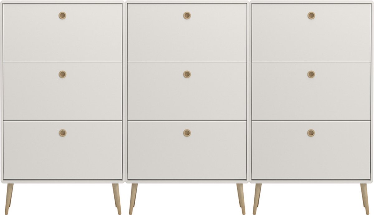Softline schoenenkast 9 kleppen wit.