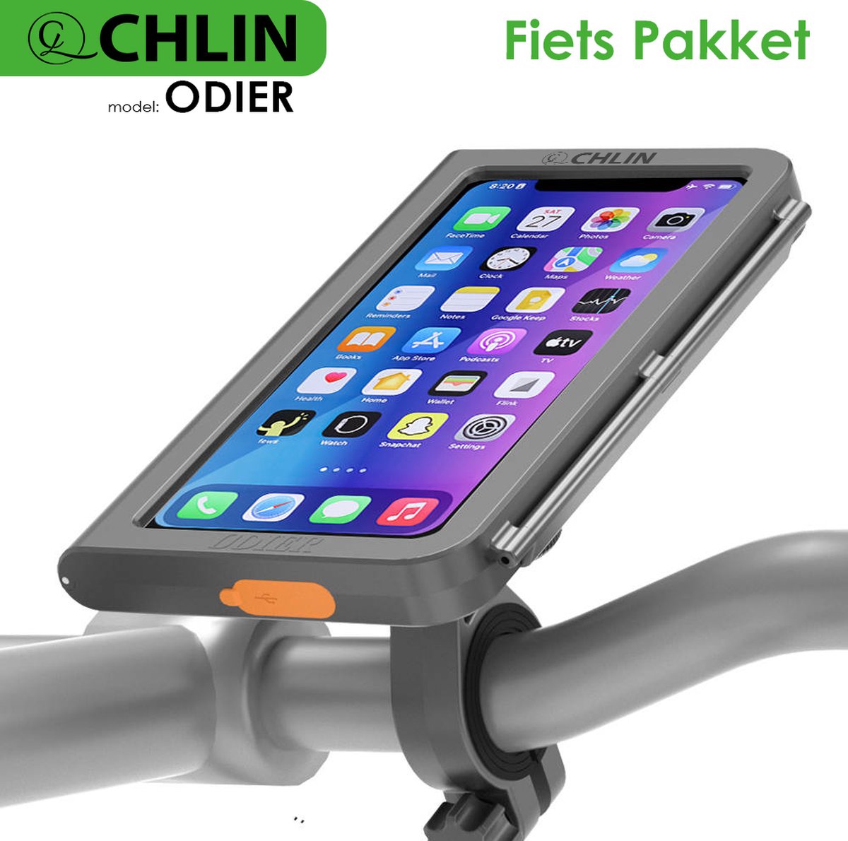 CL CHLIN® Odier Universeel - Waterdichte telefoonhouder voor op de fiets - geschikt voor 4 t/m 7 inch telefoon - Anti-Shock - 360 graden rotatie - Smartphone Telefoon houder - Universeel - fietshouder - telefoonhouder fiets - iphone - waterdicht