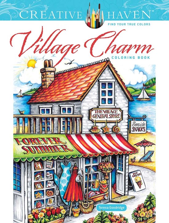 Creative Haven Village Charm Coloring Book - cover