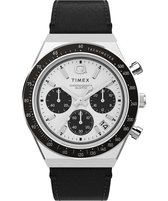 Timex Q Diver Chrono TW2W53400 Horloge - Leer - Zwart - Ø 40 mm