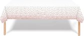 Tafelkleed Verjaardag Versiering Tafelloper Plastic Tafelzeil Wit Rosegoud Stippen Feest Tafellaken Xl Formaat 137*274cm
