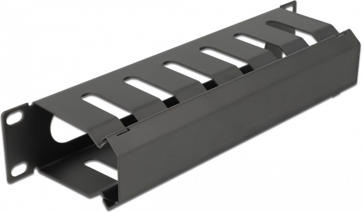 Image of 10 ″ kabelbeheerrouteringspaneel met opening 1u zwart