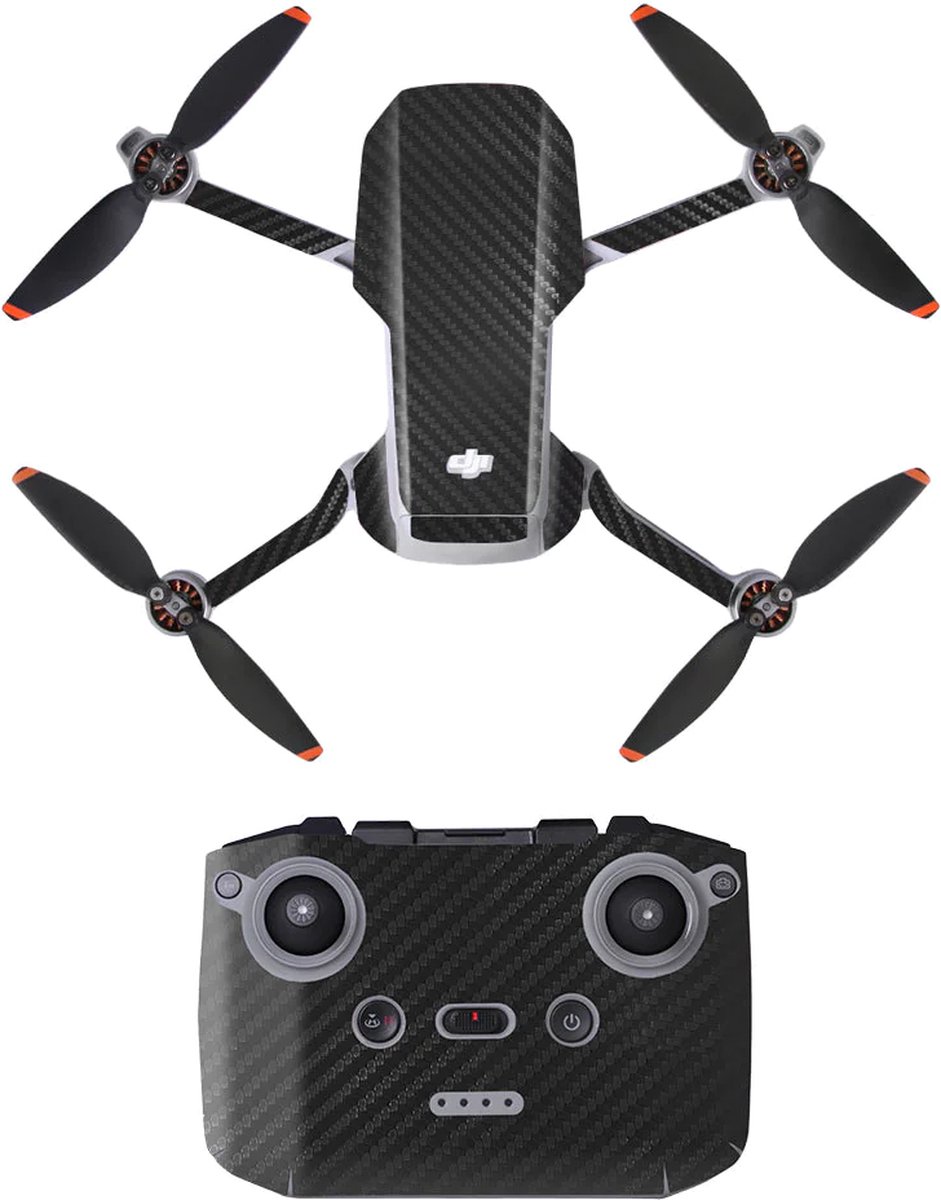 Stickerset - Black Grain - Drone en controller - DJI Mini 2