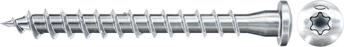 Fischer 200x Power-Fast 5 x 50 plaatschroef blauw verzinkt volledig schroefdraad - 652881