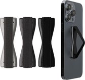 kwmobile vingerhouder voor smartphone - Vingergreep voor telefoon - Zelfklevende finger holder - Set van 3 - In zwart / grijs / donkergrijs