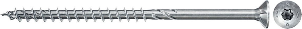 Fischer 100x Power-Fast II FPF II CTP 5 x 60 mm BC verzonken kop met binnenster TX20 deeldraad galvanisch verzinkt blauw gepassiveerd - 670378