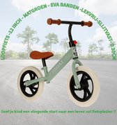Loopfiets -12 inch - EVA banden -Lekvrij-Slijtvast- Balance Bike- Mat Groen- Jongens en Meisjes