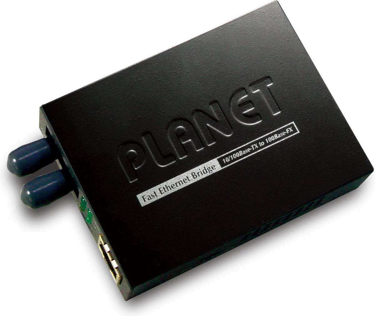Planet FT-801 netwerk media converter 100 Mbit/s 1310 nm Multimode, Single-mode Zwart