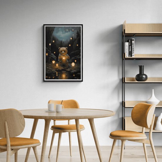 Lanternes d'ours Poster | Affiche de pépinière | Affiche Chambre de bébé | Affiche bébé | Affiche pour enfants | Affiche ours en peluche | 51x71cm | Décoration murale | Affiche murale | MW | Convient pour l'encadrement