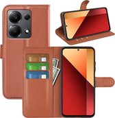 Xiaomi Redmi Note 13 Pro 4G Hoesje - MobyDefend Kunstleren Wallet Book Case (Sluiting Voorkant) - Bruin - GSM Hoesje - Telefoonhoesje Geschikt Voor Xiaomi Redmi Note 13 Pro 4G
