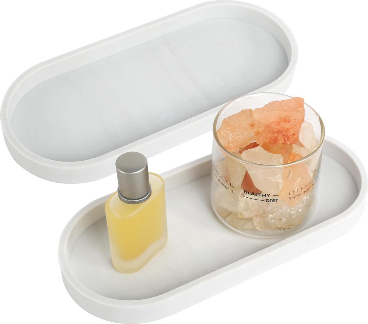 Bol Décoratif Ovale En Marbre 31 Cm - Plateau Pour Salle De Bain Ou étagère, Pierre Naturelle